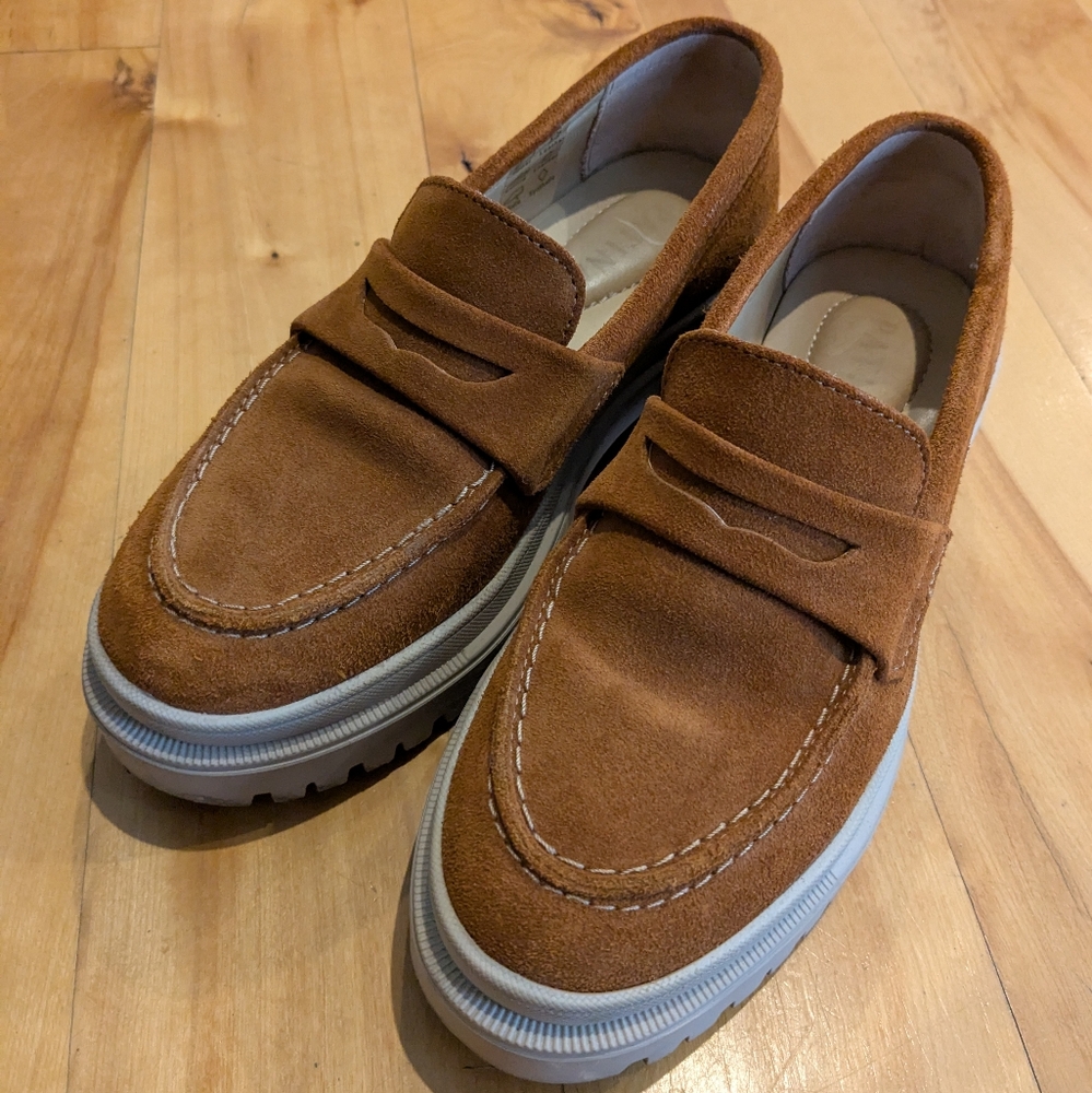 Patina Portland Leather Zoe Chunky Loafers, Color: Brown